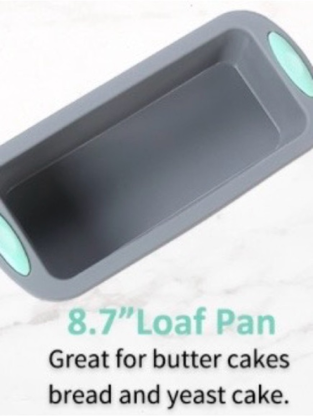 5 Piece Silicone Bakeware Set Grey Mint Muffin Pan Loaf Sheet Square Baking - Picture 6 of 6